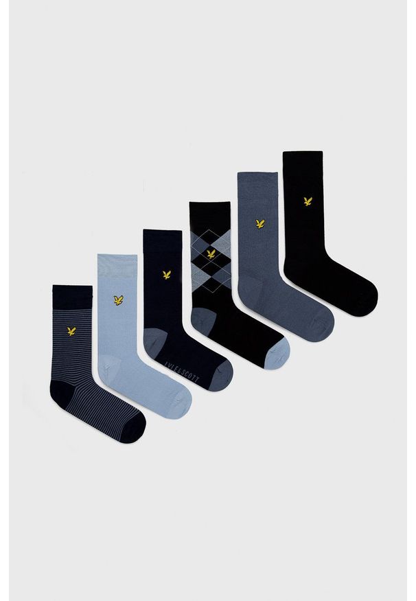 Lyle & Scott - Skarpetki (6-pack). Kolor: niebieski