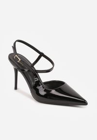 Born2be - Czarne Eleganckie Szpilki z Lakierowanym Połyskiem i Paskiem Wokół Kostki Sarsha. Okazja: na co dzień, na ślub cywilny, do pracy, na wesele. Zapięcie: pasek. Kolor: czarny. Materiał: lakier. Obcas: na szpilce. Styl: elegancki #7