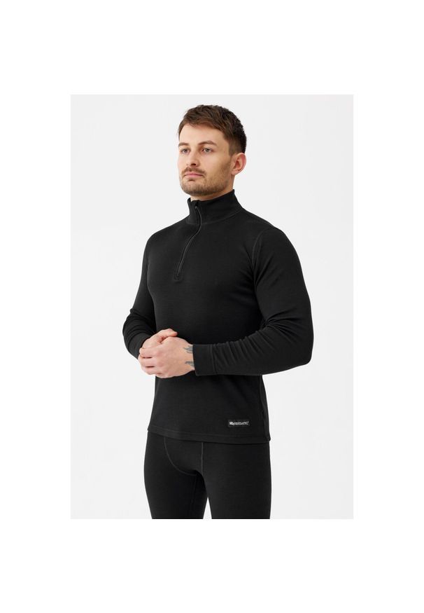 ROUGH RADICAL - Bluza męska termoaktywna Rough Radical Merino Active Zip 250. Kolor: czarny. Materiał: wełna. Sport: turystyka piesza