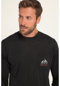 JAY-PI - Męska Trekkingowa koszulka z długim rękawem outdoor długi rękaw. Kolekcja: plus size. Kolor: czarny. Materiał: poliester, materiał. Długość rękawa: długi rękaw. Długość: długie. Sport: outdoor