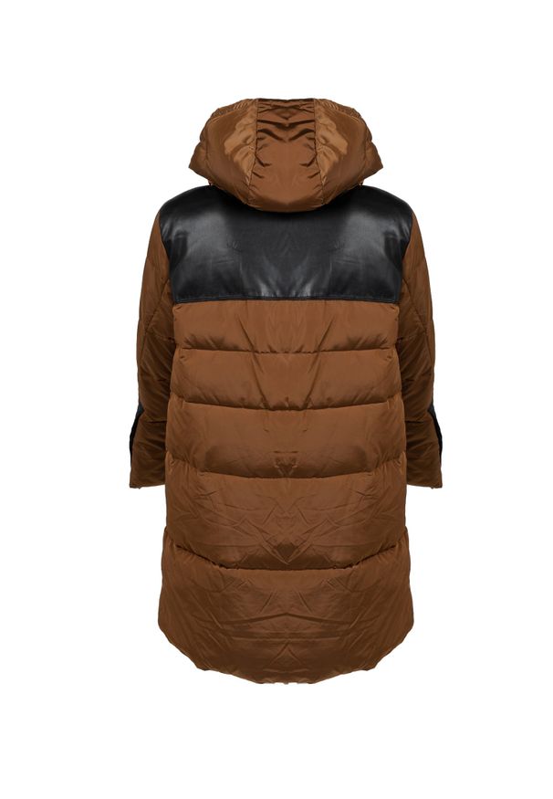 Pinko Parka "Rocky 1" | 1G16AY Y75R | Kobieta | Brązowy. Typ kołnierza: kaptur. Kolor: brązowy. Materiał: poliamid. Sezon: lato. Styl: elegancki