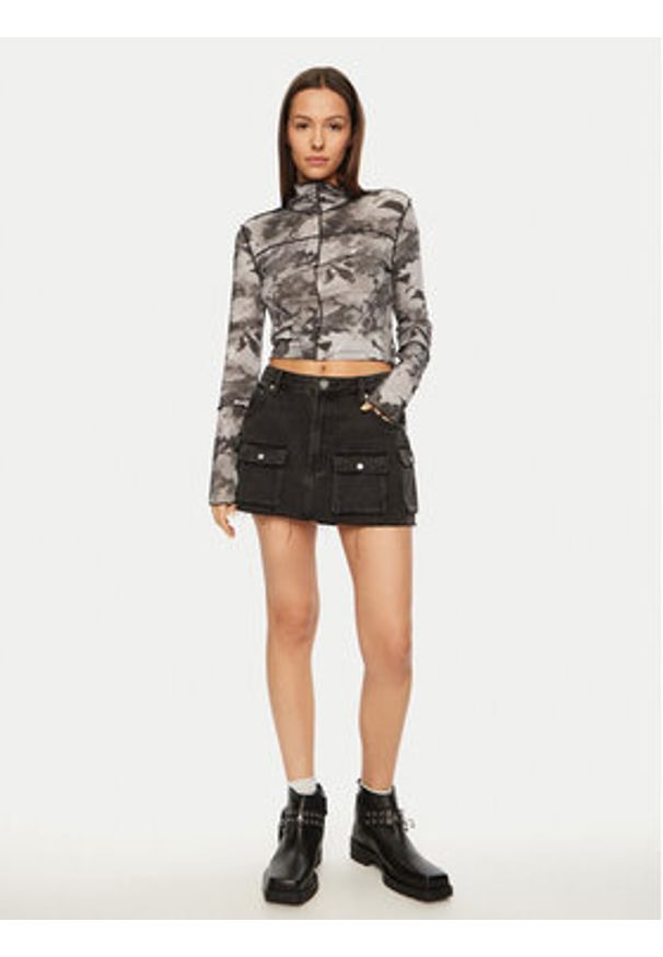 One Teaspoon Spódnica mini Sloane 26668 Czarny Regular Fit. Kolor: czarny. Materiał: bawełna