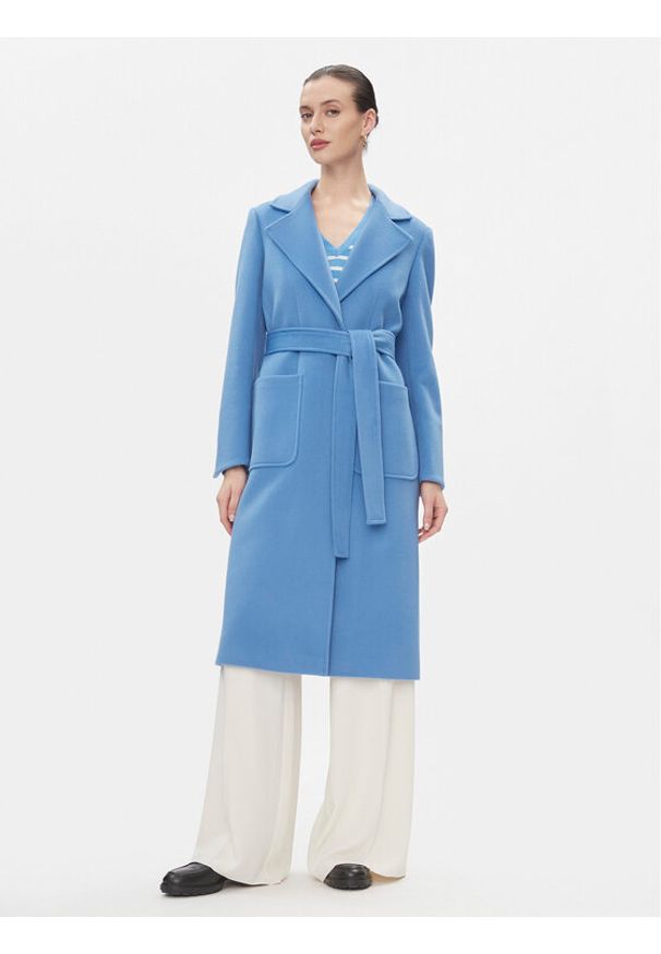 MAX&Co. Płaszcz wełniany Runaway1 Niebieski Regular Fit. Kolor: niebieski. Materiał: wełna