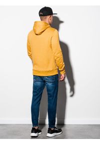 Ombre Clothing - Bluza męska z kapturem B1072 - musztardowa - XXL. Typ kołnierza: kaptur. Kolor: żółty. Materiał: bawełna, poliester #3