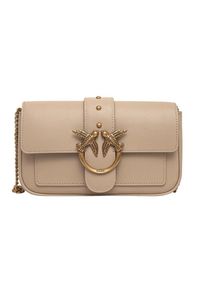 Pinko - PINKO Beżowa kopertówka damska Love One Pocket C. Kolor: beżowy. Styl: casual, elegancki #4