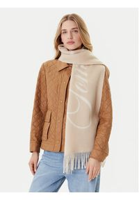 TOMMY HILFIGER - Tommy Hilfiger Szalik Script Logo AW0AW17786 Beżowy. Kolor: beżowy. Materiał: wełna, materiał #3