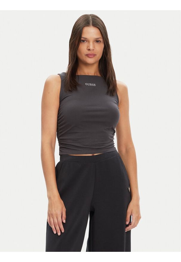 Guess Top V5YP00 J1314 Szary Slim Fit. Kolor: szary. Materiał: bawełna