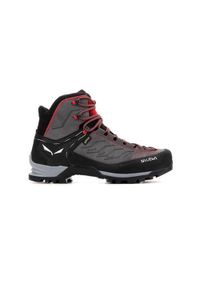 Buty trekkingowe męskie Salewa Buty Męskie MS Mtn Trainer Mid Gtx. Wysokość cholewki: za kostkę. Zapięcie: sznurówki. Kolor: wielokolorowy, czarny, szary. Materiał: materiał, skóra, syntetyk. Szerokość cholewki: normalna