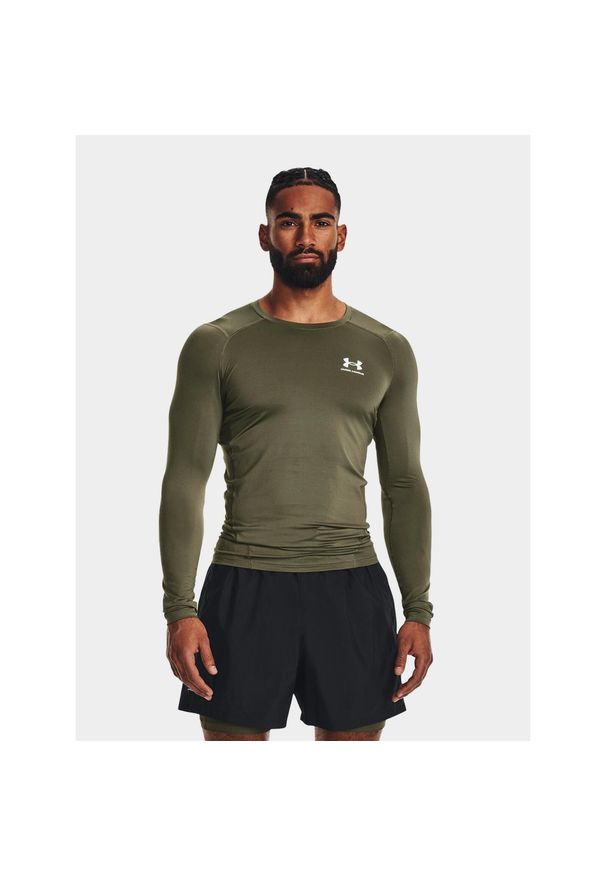 Under Armour - Koszulka termoaktywna męska UNDER ARMOUR 1361524 z długim rękawem. Kolor: zielony. Długość rękawa: długi rękaw. Długość: długie. Sport: bieganie