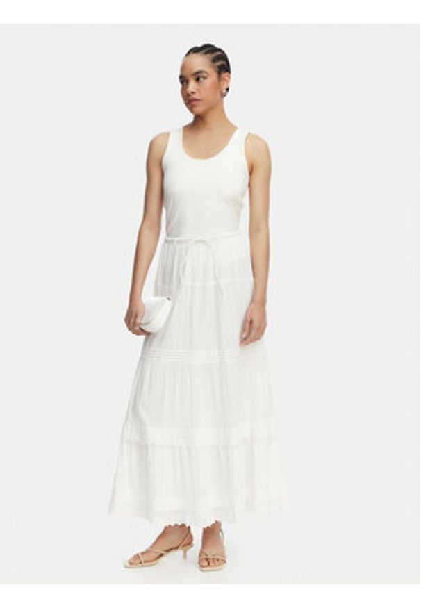 Vero Moda Spódnica maxi Sandy 10345282 Biały Regular Fit. Kolor: biały. Materiał: bawełna