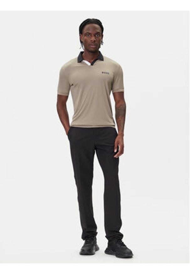 BOSS Polo Palle 50543348 Beżowy Slim Fit. Typ kołnierza: polo. Kolor: beżowy. Materiał: syntetyk