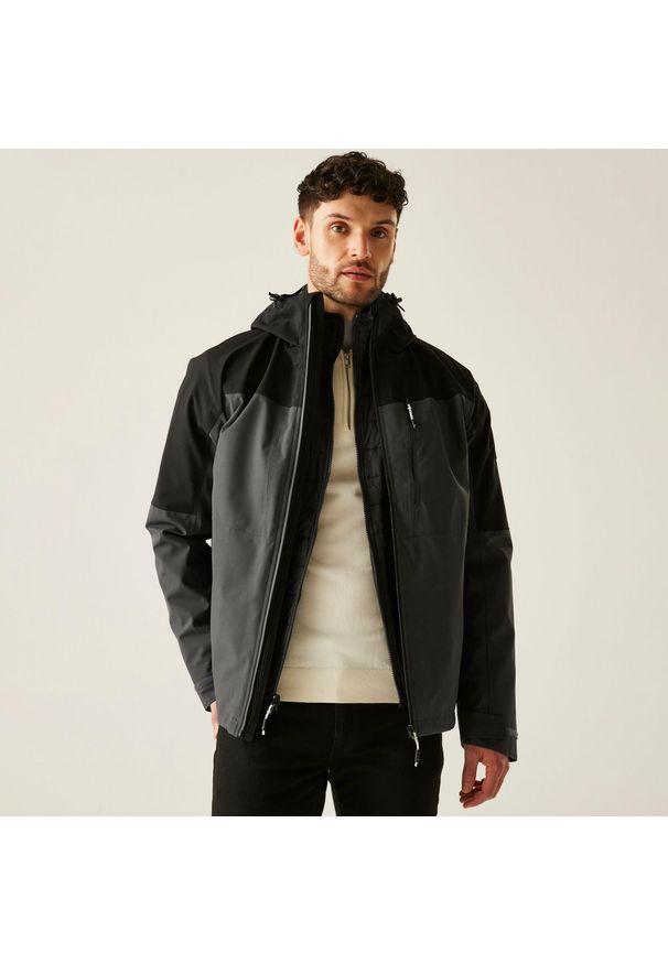 Regatta - Kurtka męska 3 w 1 Wentwood. Kolor: brązowy, szary, wielokolorowy. Materiał: puch, materiał. Sport: turystyka piesza