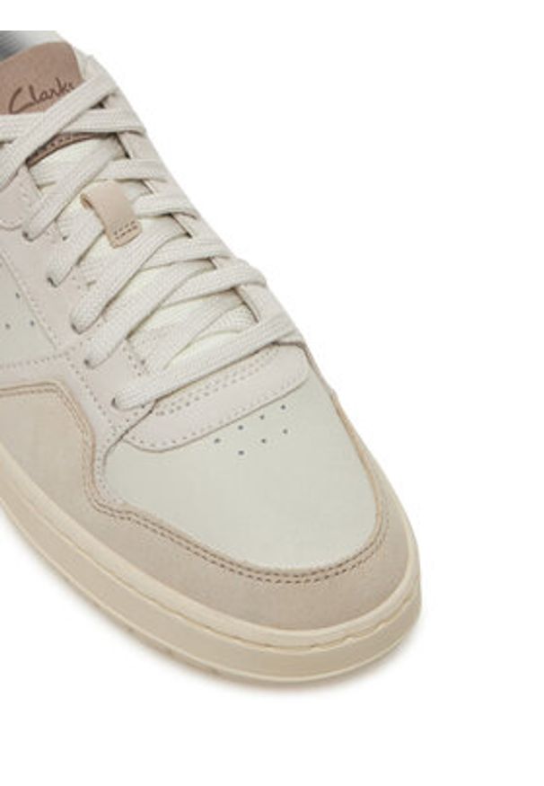 Clarks Sneakersy Courtlite2 Lo 26181290 Écru. Materiał: zamsz, skóra