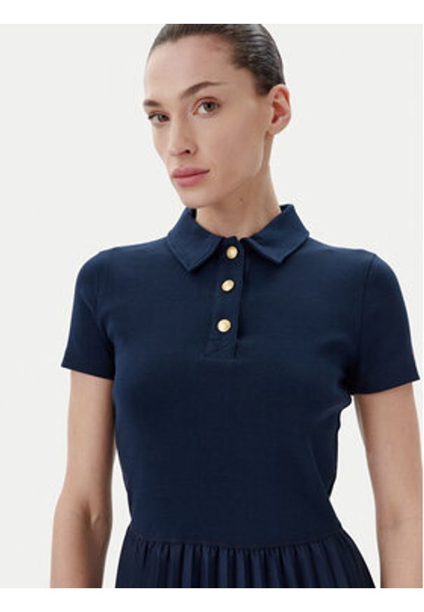 TOMMY HILFIGER - Tommy Hilfiger Sukienka codzienna WW0WW44448 Granatowy Regular Fit. Okazja: na co dzień. Kolor: niebieski. Materiał: bawełna. Typ sukienki: proste. Styl: casual