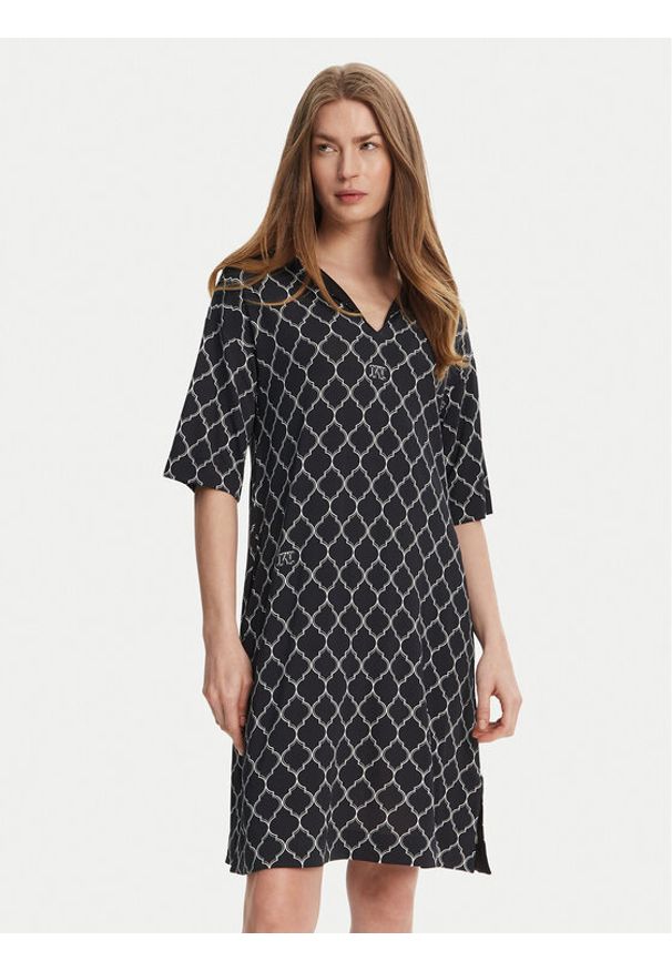 Max Mara Beachwear Sukienka codzienna Aidone 2516621079 Czarny Relaxed Fit. Okazja: na co dzień. Kolor: czarny. Materiał: wiskoza. Typ sukienki: proste. Styl: casual