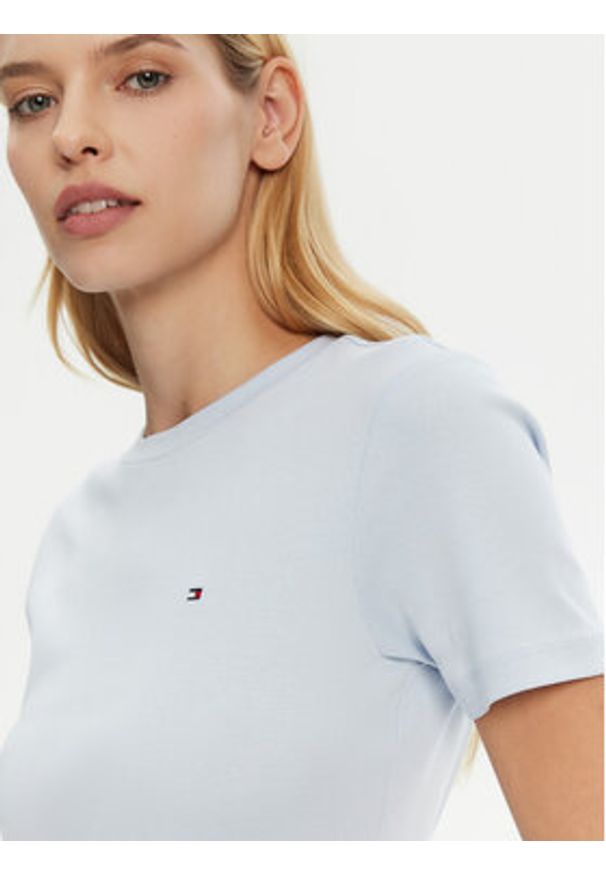 TOMMY HILFIGER - Tommy Hilfiger T-Shirt New Cody WW0WW40587 Błękitny Slim Fit. Kolor: niebieski. Materiał: bawełna