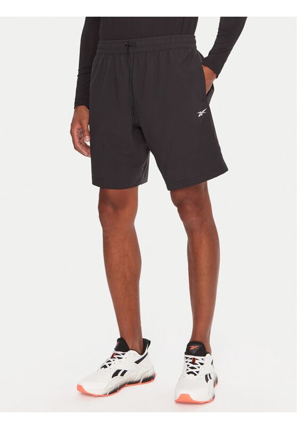 Reebok Szorty sportowe RK25181CCM Czarny Regular Fit. Kolor: czarny. Materiał: syntetyk. Styl: sportowy