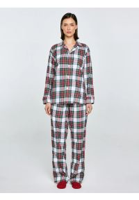 Big-Star - Piżama dwuczęściowa bawełniana w kratę biało-czerwona Senmunis 100. Okazja: do domu. Kolor: biały. Materiał: bawełna. Styl: klasyczny #3