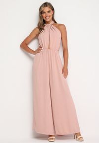 Born2be - Różowy Kombinezon o Taliowanym Kroju Bez Rękawów Rivassina. Kolor: różowy. Długość rękawa: bez rękawów. Długość: długie #1