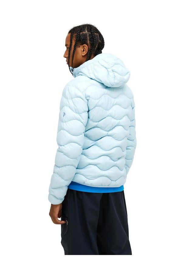 Kurtka Peak Performance puchowa męska Helium Down Hood Jacket niebieska - XXL. Kolor: niebieski. Materiał: puch