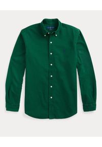 Ralph Lauren - RALPH LAUREN - Zielona koszula Oxford Classic Fit. Okazja: na co dzień. Typ kołnierza: polo. Kolor: zielony. Materiał: jeans, bawełna. Wzór: haft. Styl: casual