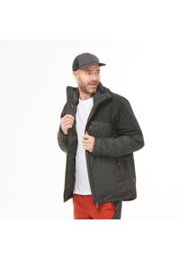 FORCLAZ - Kurtka turystyczna męska zimowa Quechua MH500 mountain -10°C wodoodporna. Kolor: szary, czarny, wielokolorowy. Materiał: tkanina. Sezon: zima. Sport: turystyka piesza