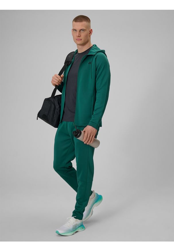4f - 4F Bluza treningowa regular szybkoschnąca męska - zielona M. Okazja: na co dzień. Kolor: zielony. Długość rękawa: raglanowy rękaw. Styl: casual, sportowy