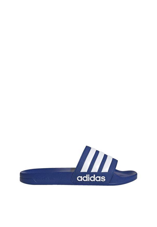 Adidas - Klapki basenowe Adilette Shower Slides. Kolor: niebieski, wielokolorowy, biały. Styl: sportowy