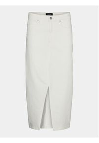 Vero Moda Spódnica jeansowa Veri 10295731 Biały Regular Fit. Kolor: biały. Materiał: bawełna #6