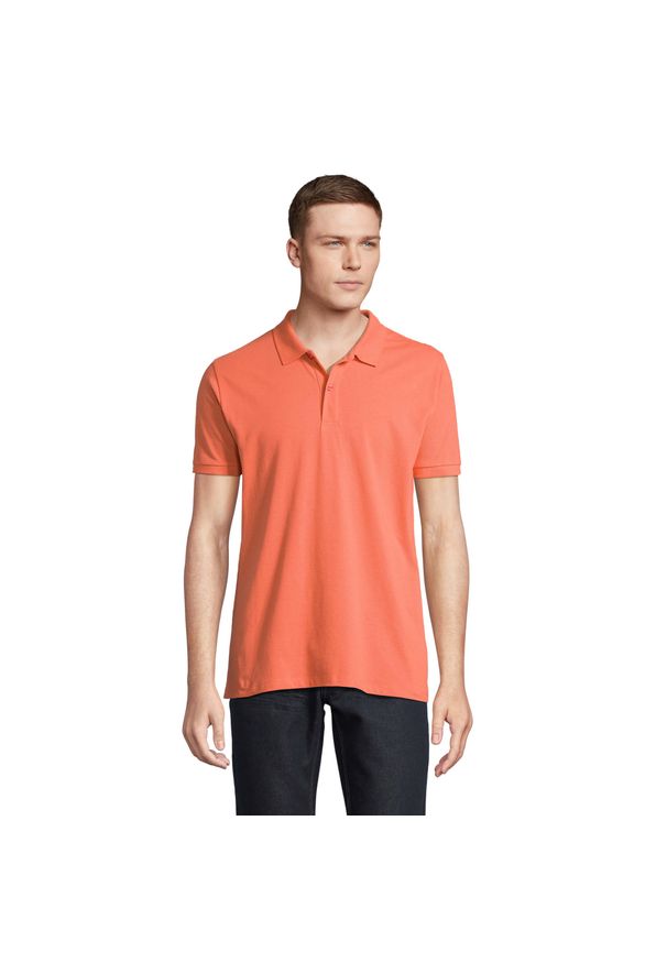 SOL'S - Męska Koszulka Polo Planet. Typ kołnierza: polo. Kolor: pomarańczowy. Sport: turystyka piesza