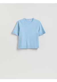 Reserved - Wełniany sweter - jasnoniebieski. Kolor: niebieski. Materiał: wełna