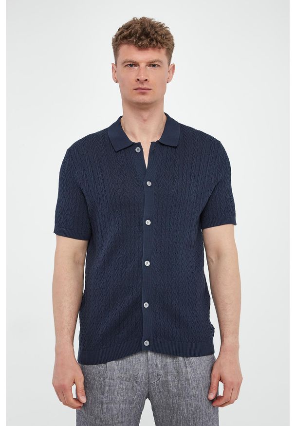 Polo męskie zapinane Tristao JOOP!. Typ kołnierza: polo