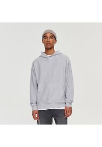 House - Luźna bluza z kapturem i strukturą szara - Szary. Typ kołnierza: kaptur. Kolor: szary #1