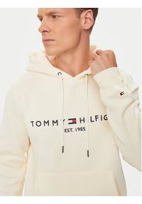 TOMMY HILFIGER - Tommy Hilfiger Bluza Logo MW0MW11599 Beżowy Regular Fit. Kolor: beżowy. Materiał: bawełna