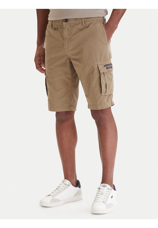 Aeronautica Militare Szorty sportowe 261BE0066UCT01122 Beżowy Regular Fit. Kolor: beżowy. Materiał: bawełna. Styl: sportowy