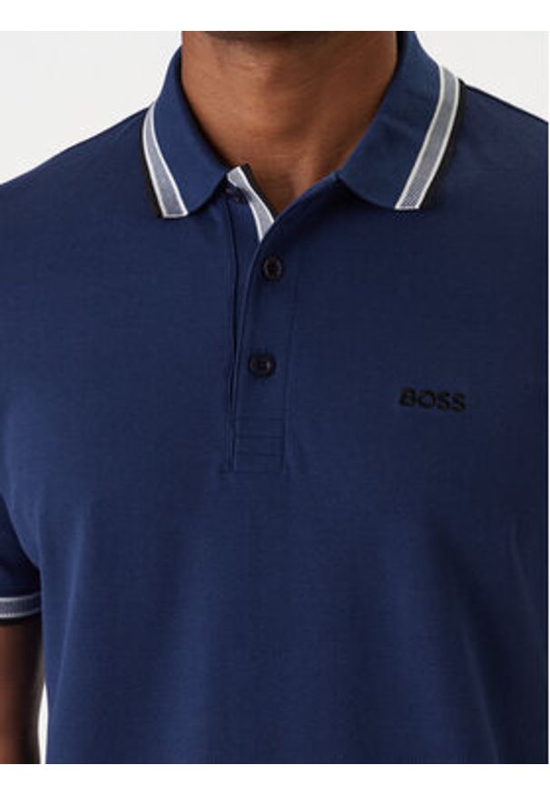 BOSS Polo Paddy 50469055 Granatowy Regular Fit. Typ kołnierza: polo. Kolor: niebieski. Materiał: bawełna