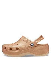 Crocs Klapki Classic Platform Glitter Clog W 207241 Beżowy. Kolor: beżowy. Obcas: na platformie #3