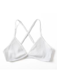 Intica - Prążkowany biustonosz bezszwowy na co dzień Jonelle. Kolor: biały. Materiał: prążkowany