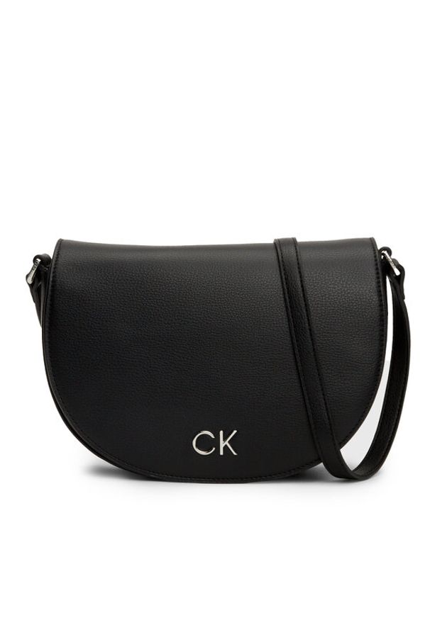 Calvin Klein Torebka Ck Daily Saddle Bag Pebble K60K611679 Czarny. Kolor: czarny. Materiał: skórzane