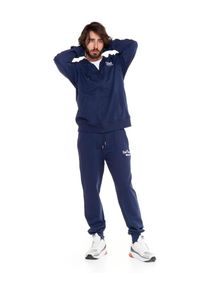 LEONE 1947 APPAREL - Męski dres Real Boxing z kapturem i zamkiem błyskawicznym. Kolor: niebieski. Materiał: dresówka. Sport: fitness