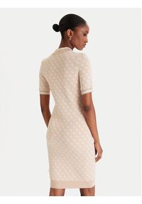 Guess Sukienka dzianinowa W3YK39 Z37K0 Beżowy Slim Fit. Kolor: beżowy. Materiał: wiskoza #5