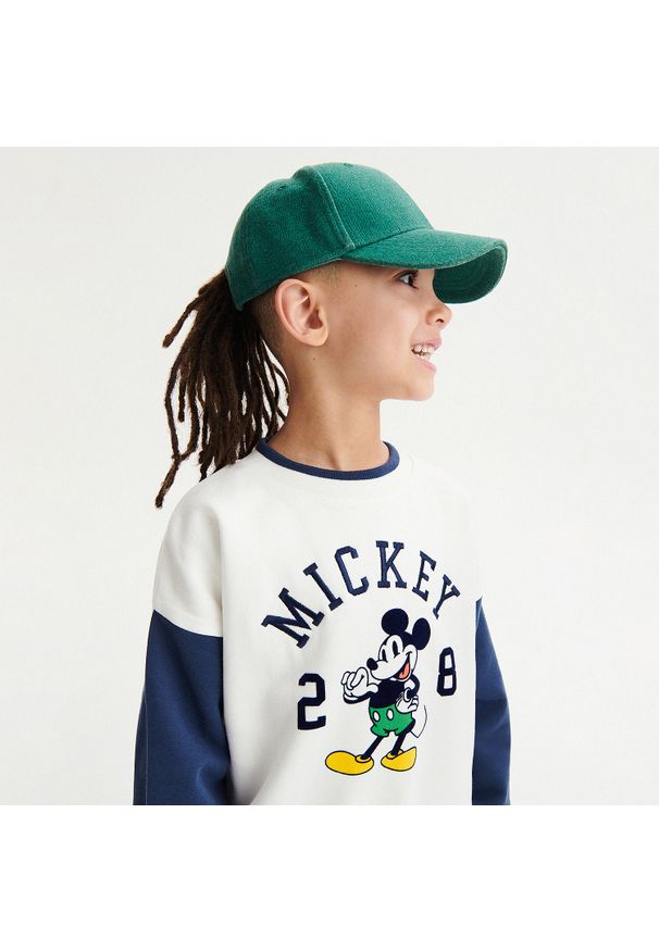 Reserved - Bawełniana bluza Mickey Mouse - Kremowy. Kolor: kremowy. Materiał: bawełna. Wzór: motyw z bajki
