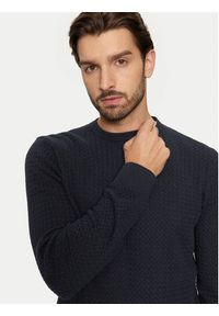 Bugatti Sweter 7400 65521B Granatowy Regular Fit. Kolor: niebieski. Materiał: bawełna #5
