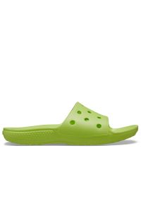 Klapki Crocs Classic Slide 206396-3UH - zielone. Okazja: na co dzień. Kolor: zielony. Styl: młodzieżowy, casual #1