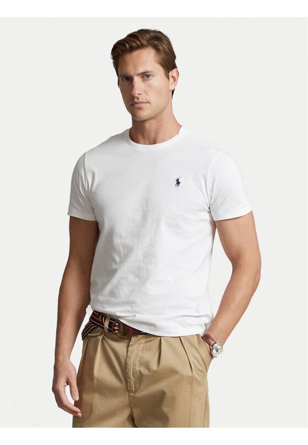 Polo Ralph Lauren T-Shirt 710680785 Biały Custom Slim Fit. Typ kołnierza: polo. Kolor: biały. Materiał: bawełna