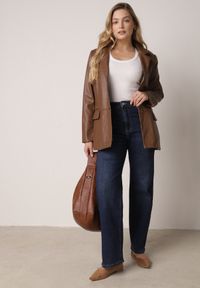 Born2be - Niebieskie Bawełniane Jeansy o Szerokim Kroju Vimantta. Okazja: na co dzień. Kolor: niebieski. Styl: casual #6