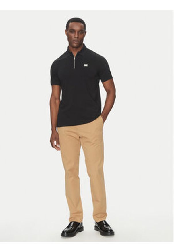 Karl Lagerfeld - KARL LAGERFELD Polo 745020 552221 Czarny Regular Fit. Typ kołnierza: polo. Kolor: czarny. Materiał: bawełna