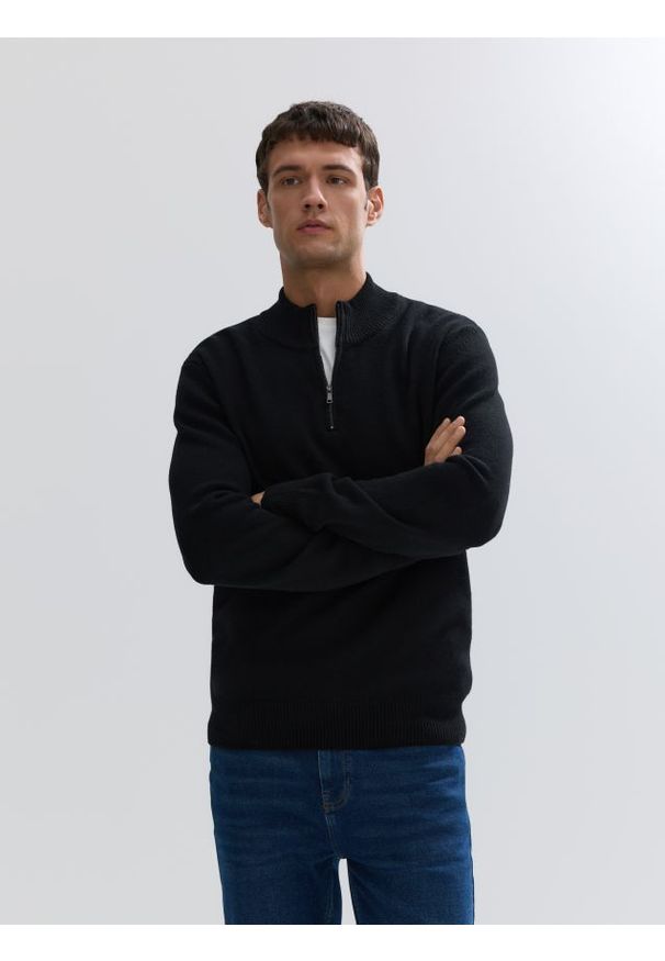 Reserved - Sweter z wełną - czarny. Kolor: czarny. Materiał: wełna