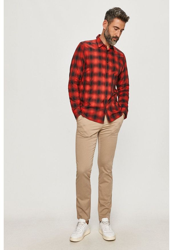 TOMMY HILFIGER - Tommy Hilfiger - Spodnie MW0MW08644. Okazja: na co dzień. Kolor: beżowy. Styl: casual