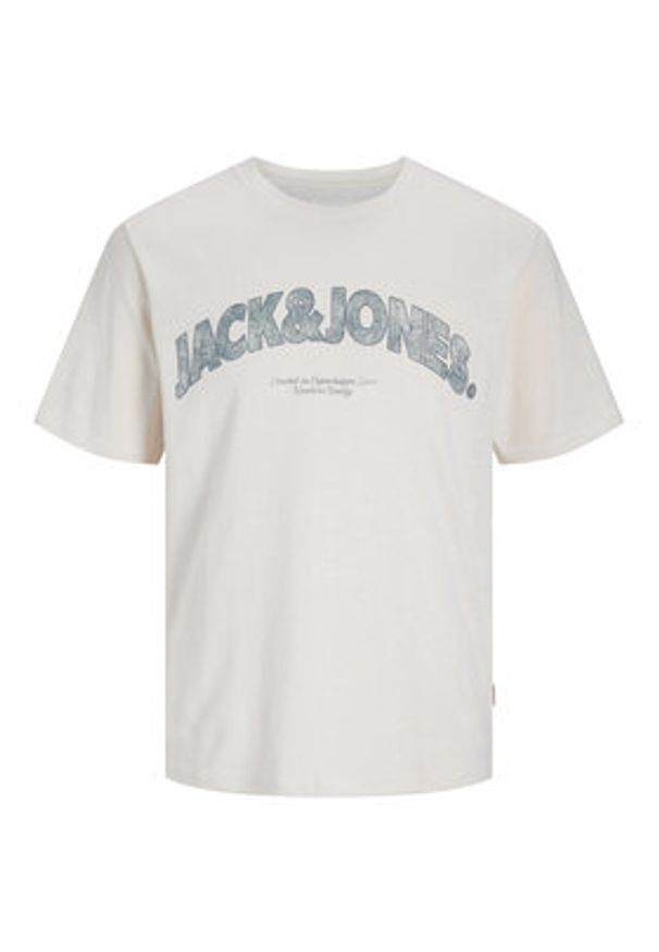 Jack & Jones - Jack&Jones T-Shirt Almeria 12276962 Beżowy Regular Fit. Kolor: beżowy. Materiał: bawełna